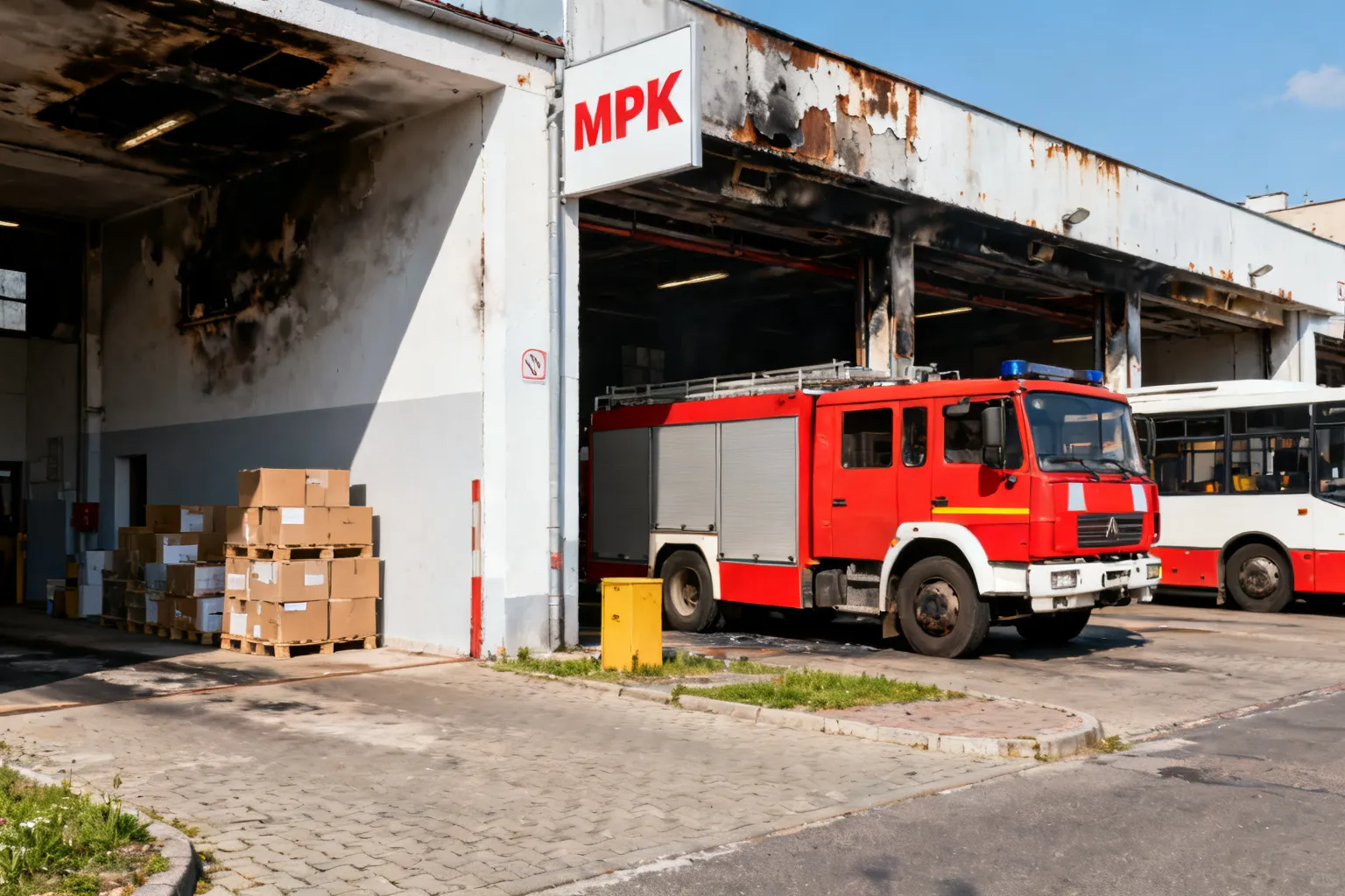 Pożar zajezdni MPK Kraków przy ul. Jana Brożka – 101 osób ewakuowanych