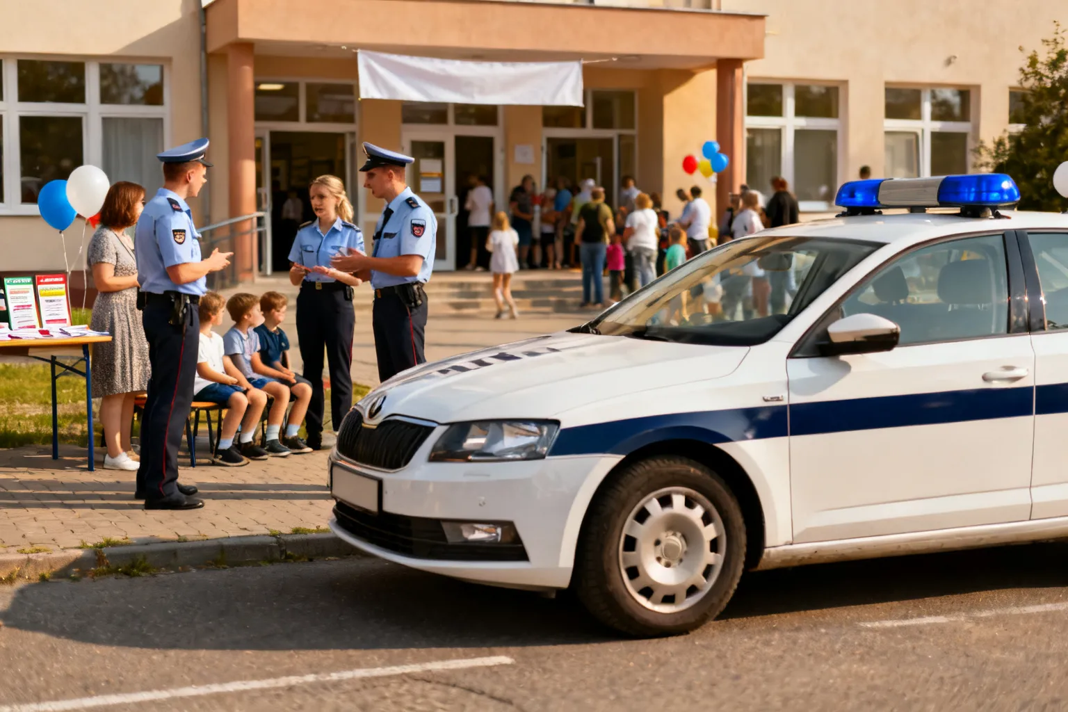 Policjanci na jubileuszu SP nr 7 w Krakowie — prelekcje o bezpieczeństwie